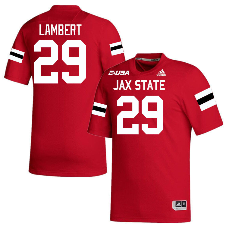 #29 Carter Lambert Jacksonville State Gamecocks College Football Jerseys Stitched-Red